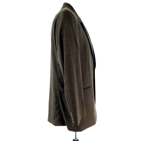 Damaged Lauren Ralph Lauren Wool 2 Button Blazer 42R Brown Glen Plaid Blue Windo - Picture 8 of 12